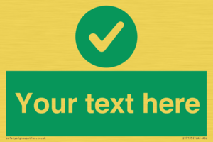 Custom green background, green circle with tick